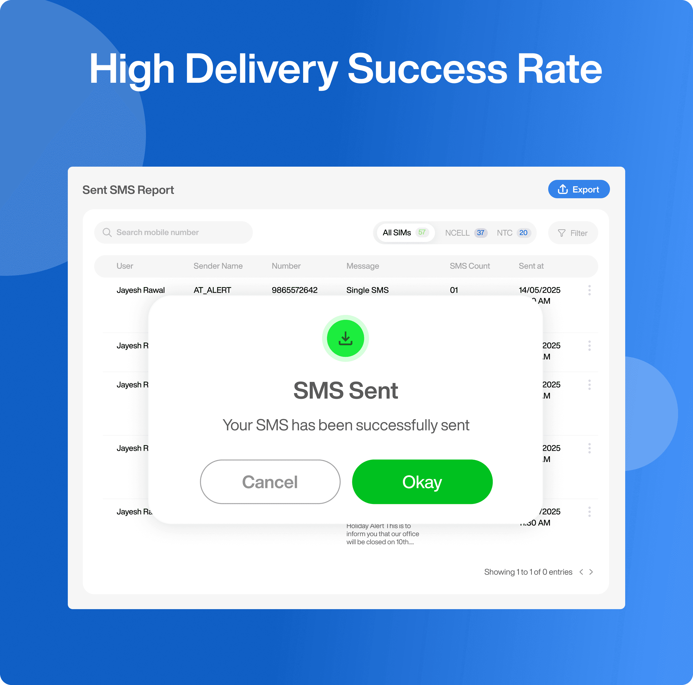 High Delivery Success Rate